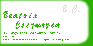 beatrix csizmazia business card